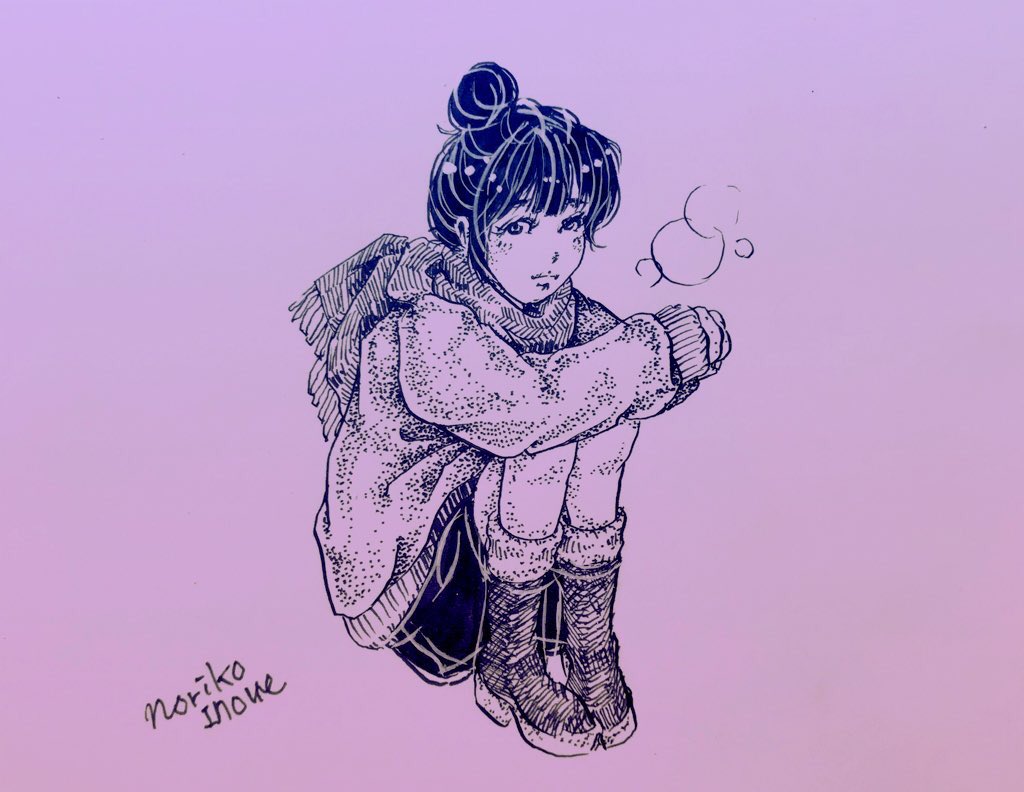「#寒いから暖かそうな画像貼る

#イノウエノリコの絵
#イラスト 」|イノウエノリコのイラスト