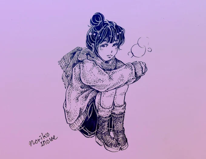 #寒いから暖かそうな画像貼る

#イノウエノリコの絵
#イラスト 