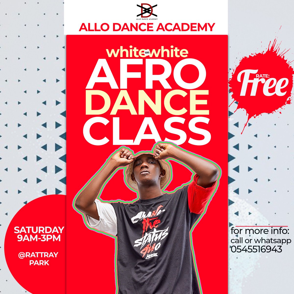 AlloMaadjoa's tweet photo. You Ready ❓ It’s Free , Don’t Miss It🔥
This Saturday ❗️
——————————————
*Venue : Rattray Park
*Time : 9am -3pm
*Dress Code : White On White
#afrodanceclass #VerifiedLaycon https://t.co/kWoOq8VXqf