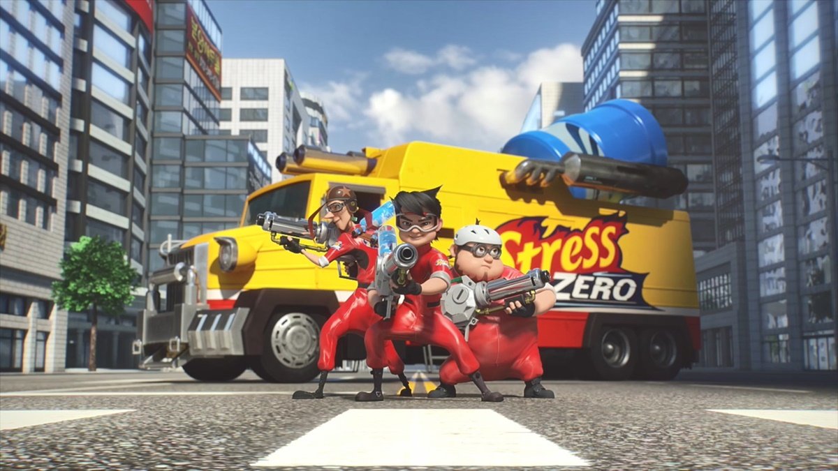 Massando 突如現われた怪物のために失職した男らは流行のストレスフリー飲料の類似品を作って商売を始めたが パタパタ 파닥파닥 Padak 12 のイ デヒ監督のアニメ映画 스트레스재로 Stress Zero が来年1月に公開決定 これまた韓国らしさが感じ