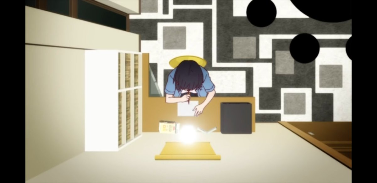 Hanekawa and Gaen are obviously exact opposites,even their catch phrases contrast,Gaen reminds hanekawa that her knowledge of ignorance is ignorance nonetheless. After receiving such shoves by the characters around her, hanekawa finally decides to write a letter to black hanekawa