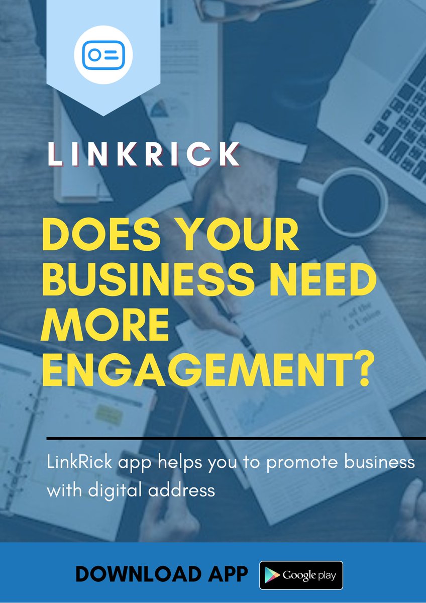 linkrickapp's tweet photo. LinkRick is a platform where you can promote your business by sharing your information business by digital address. Visit:- https://t.co/0cuJ4vSO51  
#androidapp #SocialMedia #entrepreneur #DigitalIndia #business https://t.co/pmam136LYq
