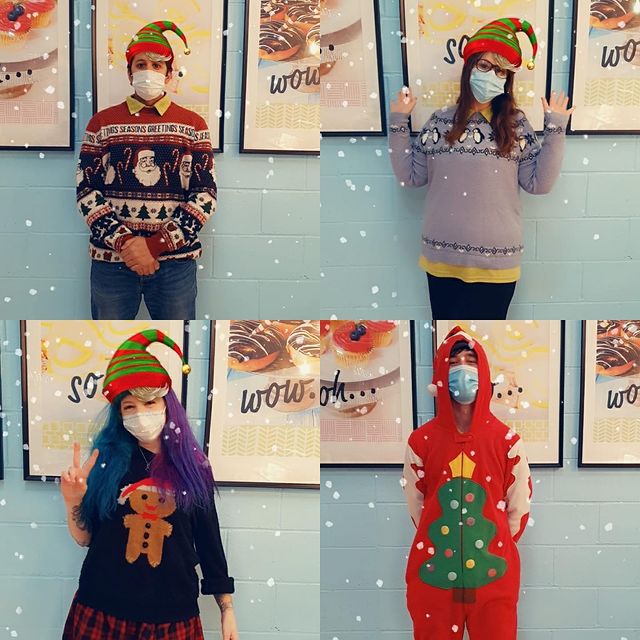 cakes_new's tweet photo. NewCakes team truly in the Christmas spirit! Never mind our jumpers..take look at our Christmas CAKES!🎅🏼🐧🎄 Which is your favourite?! #someofthedreamteam #sloughcakes #berkshirecakes #newcakesberkshire #sugarvillage #feelingfestive #anyexcuse #theteambehindthescenes #maskedup https://t.co/7DORoPQPsf