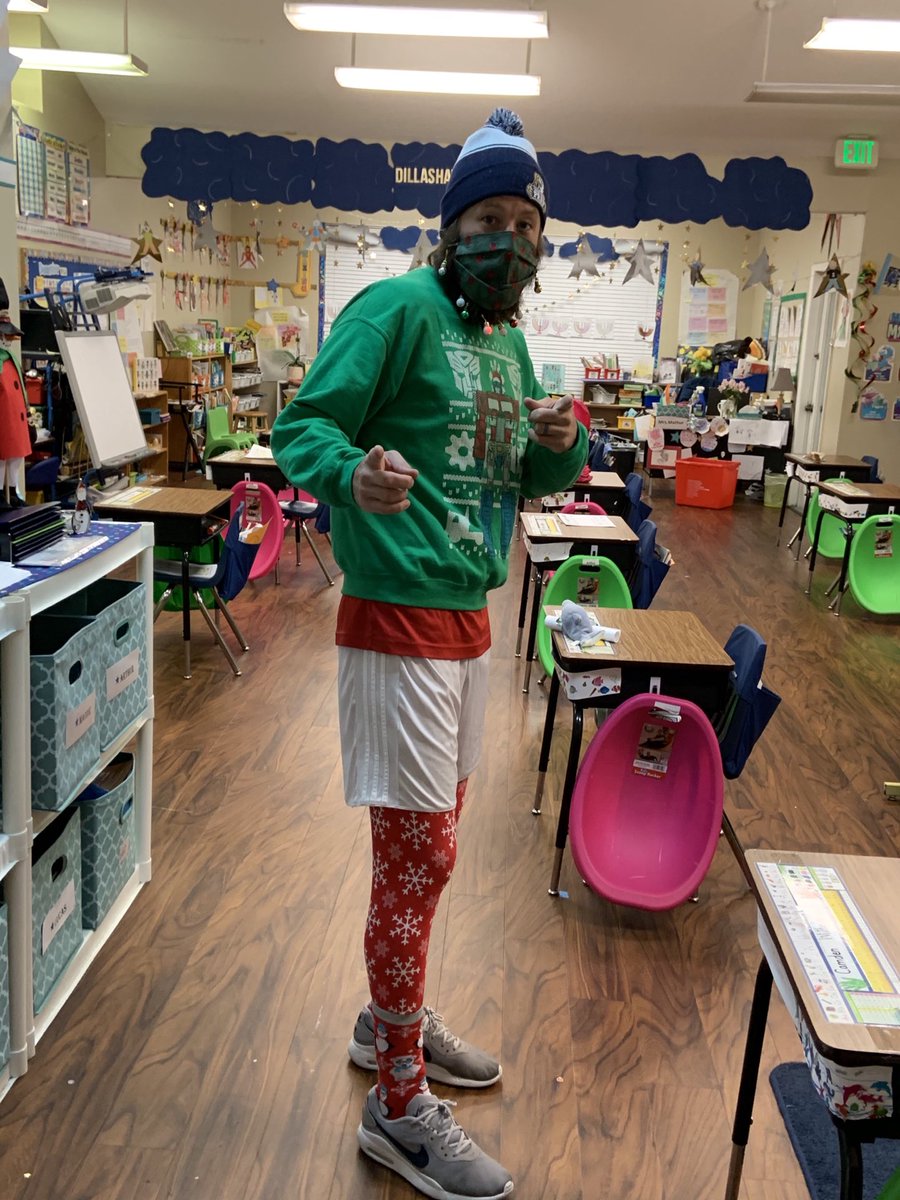 CltPrepWelcome's tweet photo. Oh what fun! Mr. S. in the holiday spirit. #CharlottePrepCommunity is joyful! https://t.co/I6H4GWUvoF