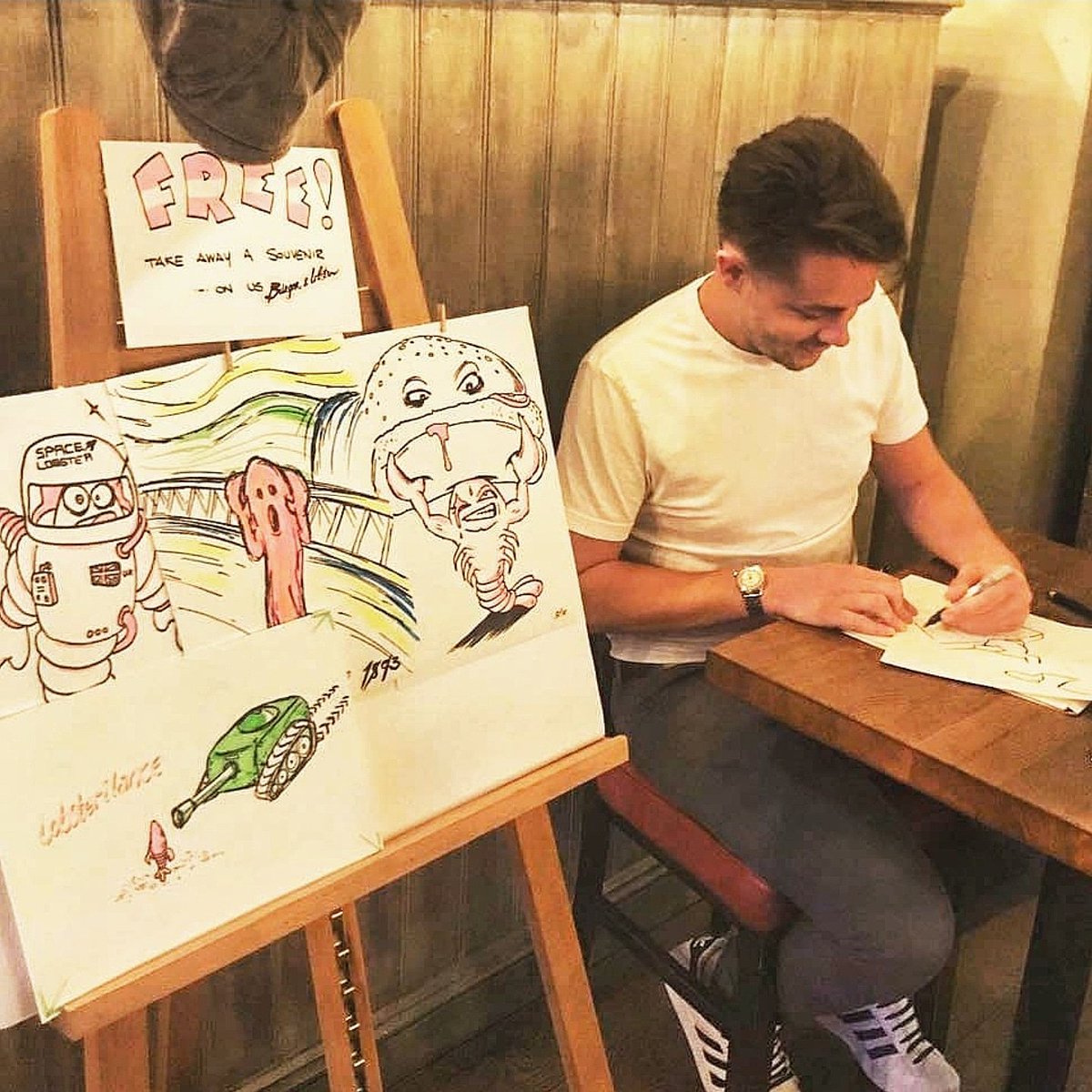 drawmytown's tweet photo. Okay let's see how many of you have an eye for #art 👀 this is me #drawing a few #losbter themed cartoons.

One of those drawings is inspired by a very famous #painting. Can you tell me what it is?

Bonus points for also pointing out the #cartoon inspired by a very famous photo.. https://t.co/c9Fatel1sV