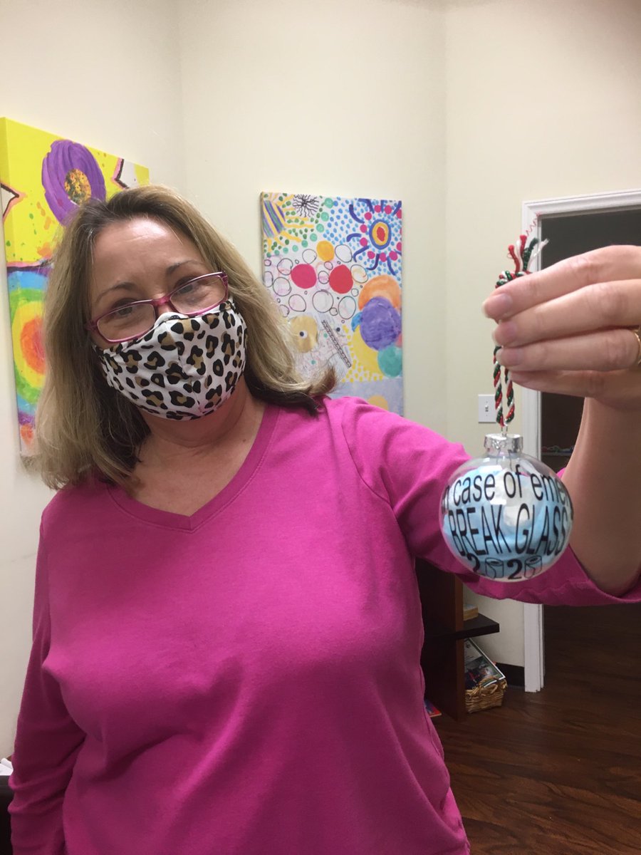 CltPrepWelcome's tweet photo. Oh what fun! Nurse Long displays ornament filled with face mask and TP for emergency! 
# CharlottePrepCommunity       is creative! https://t.co/n3kou4D0Xv