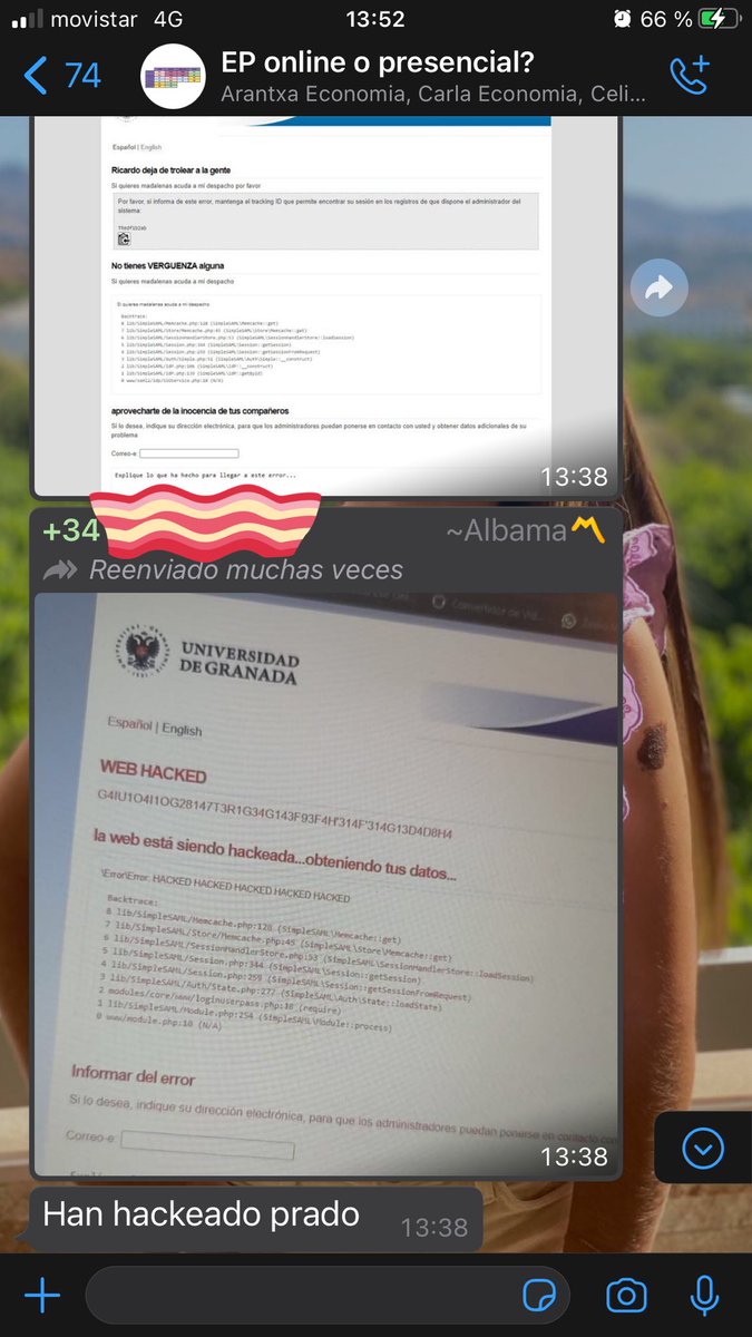 mariinaragon3's tweet photo. Te levantas un dia tan normal y hackean prado #UGR https://t.co/V0tBZlNcDq