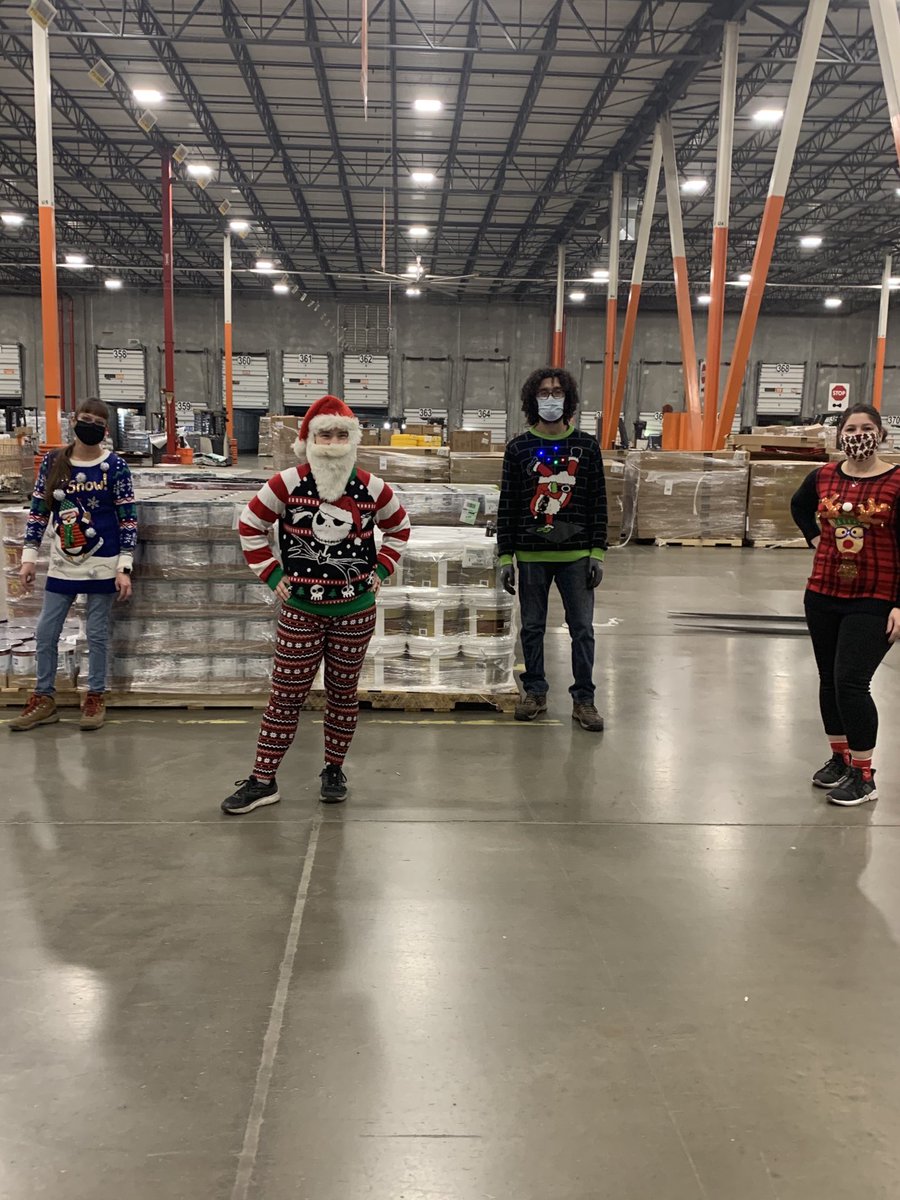 pnagyTHD's tweet photo. Danielle, Heather, Zach and Stella are sporting their Christmas Sweaters for holiday spirit week @rdc5120. Santa made an appearance and Zach’s sweater has lights. Celebration at its best! ⁦@THDChrisOrsini⁩ ⁦@PonnThd⁩ ⁦@nboesTHD⁩ ⁦@THD_Alexandra⁩ https://t.co/cVEidf7S5f