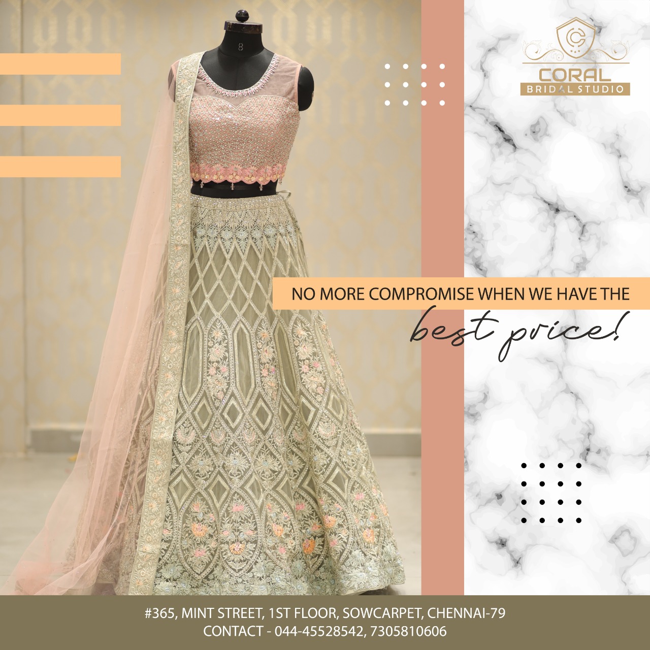 Bridal lehenga shop in sowcarpet