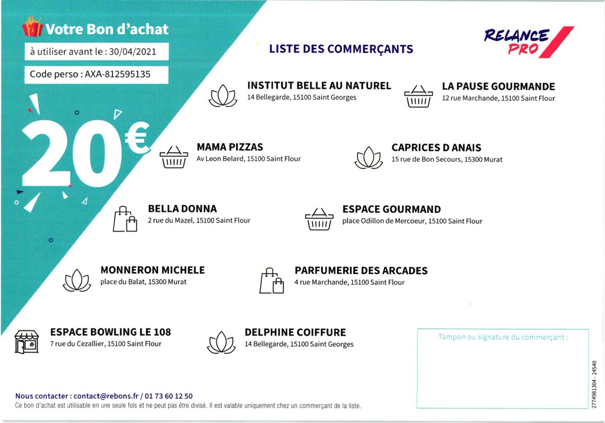 AgenceBonnefoy's tweet photo. #Rebons = opération de #relancepro #axa pour ses clients.
👉 2️⃣5️⃣0️⃣0️⃣ € de bons d'achat distribués aux clients de l'agence pour soutenir 10 commerces locaux.
Un coup de 👍 pour la relance du tissu économique local & le pouvoir d'achat:
https://t.co/Vp3CbsRZwa https://t.co/VHux42SrTI