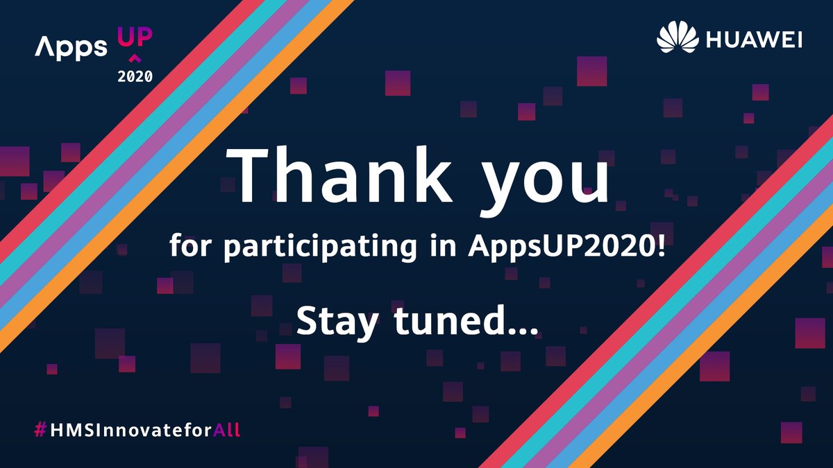 Huawei_devs's tweet photo. That's it for #AppsUP2020! Thank you so much for your participation, votes and more 🙌 Stay tuned...
#HMSInnovateforAll #HuaweiDevelopers https://t.co/sM5TiTP82h