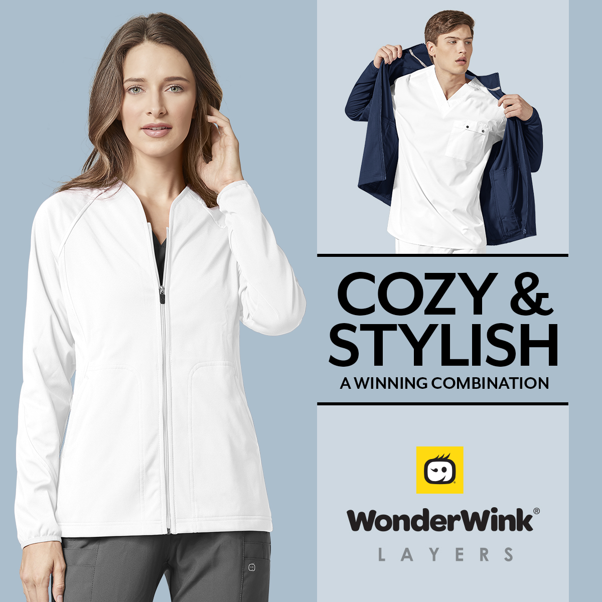 wonderwink's tweet photo. Cozy up in one of our Fleece jackets! 
Is it cold where you are yet? ❄️❄️❄️
Ask your local retailer about WonderWink jackets - with so many to choose from they just might not carry them all in the store!

#scrubjacket #wonderwinkscrubs #fleecejacket #getcozy #staywarm #jackets https://t.co/GFkp7prVul
