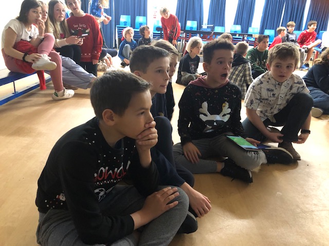RydePrep's tweet photo. Christmas quiz, handbells, Christmas jumpers, Christmas lunch and the disco man has just arrived! Lots of fun in Prep today! #RydeJunior https://t.co/FCA7aSZVbj