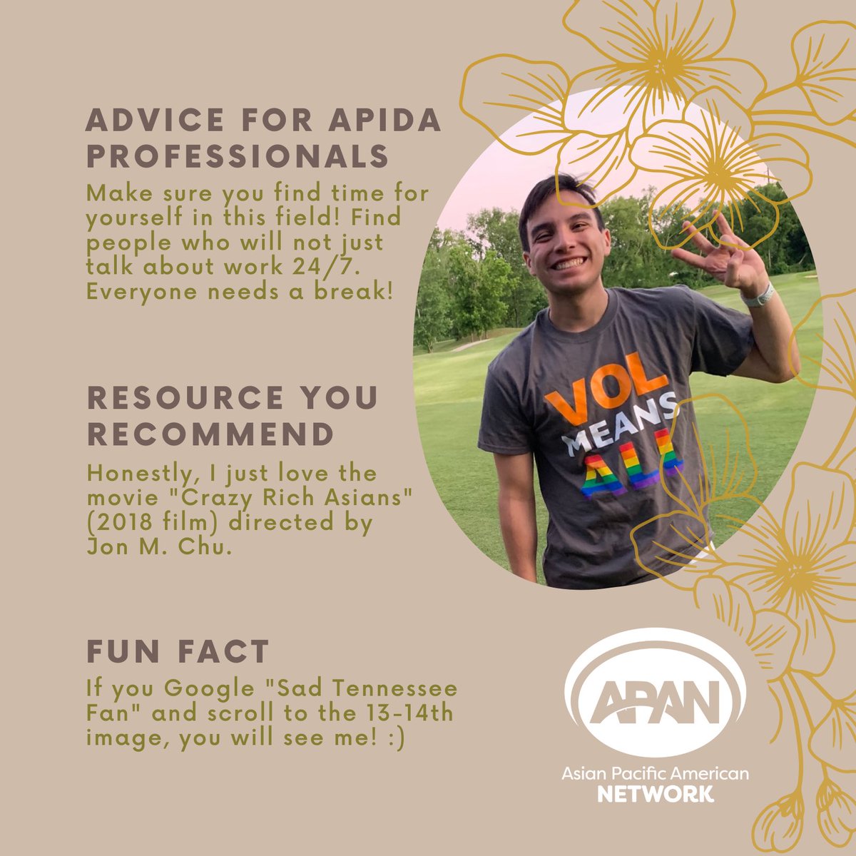 acpaapan's tweet photo. 2020 tried to play chicken w us. We’re not swerving anytime soon! 🐓🐓 #BawkBawk #CrazyRichAsians
✨ Jonathan Boulanger ✨
he/him
Asst Hall Director @UTK_Housing @volCSP @UTKnoxville
APAN Regional Ambassador (TN)
#SAPro #SAGrad #APIDAPlus #APIDANextGen #APIDALeadership https://t.co/J0gSTFxTMJ