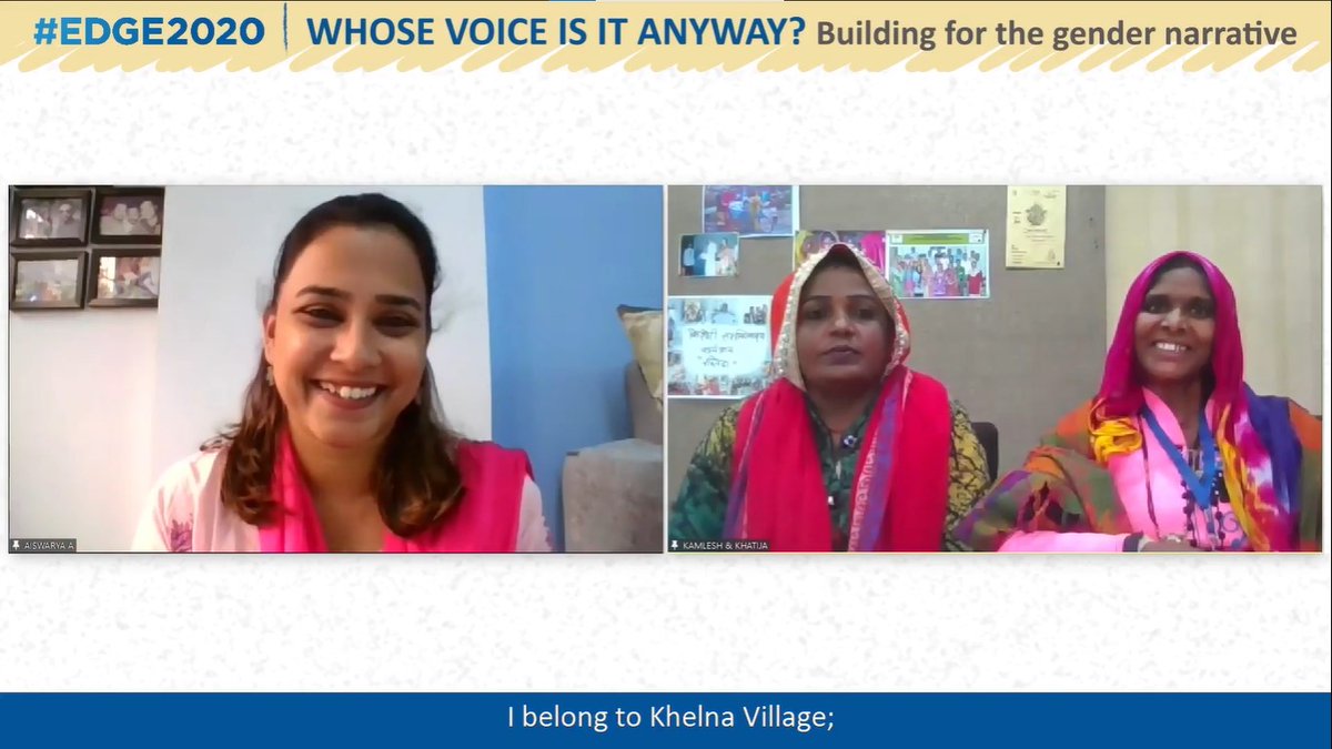 EdelGive's tweet photo. Happening Now | Two grassroots-leaders from remote Rajasthan, Kamlesh and Khatija, describe their brave endeavour of running the grain-bank that enabled emergency access to food grains during the lockdown. This conversation is being curated by Aiswarya Ananthapadmanabhan. https://t.co/gxmHelXJCs