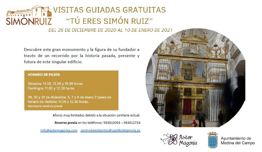 TurMedinaCampo's tweet photo. Estas Navidades descubre el Hospital Simón Ruiz y la figura de su fundador haciendo un recorrido por el pasado, el presente y el futuro de este singular edificio. Visitas guiadas gratuitas a partir del 26 de diciembre.
#MedinadelCampo #CDESimonRuiz @AyuntamientoMDC @SimonRuizCDE https://t.co/QGLmHcAc4I
