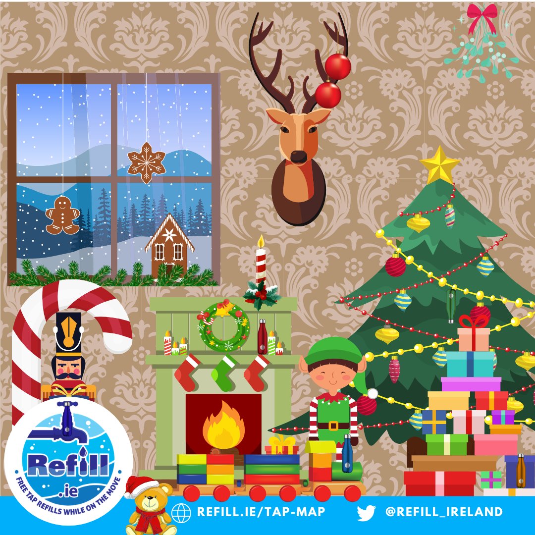 Spot all the Refill Reusable Water Bottles in the picture to win one for yourself or go to Refill.ie/shop where you can buy them for Christmas presents while also supporting our work to eliminate single use plastic bottles! #plasticfree #christmasgifts2020 #win