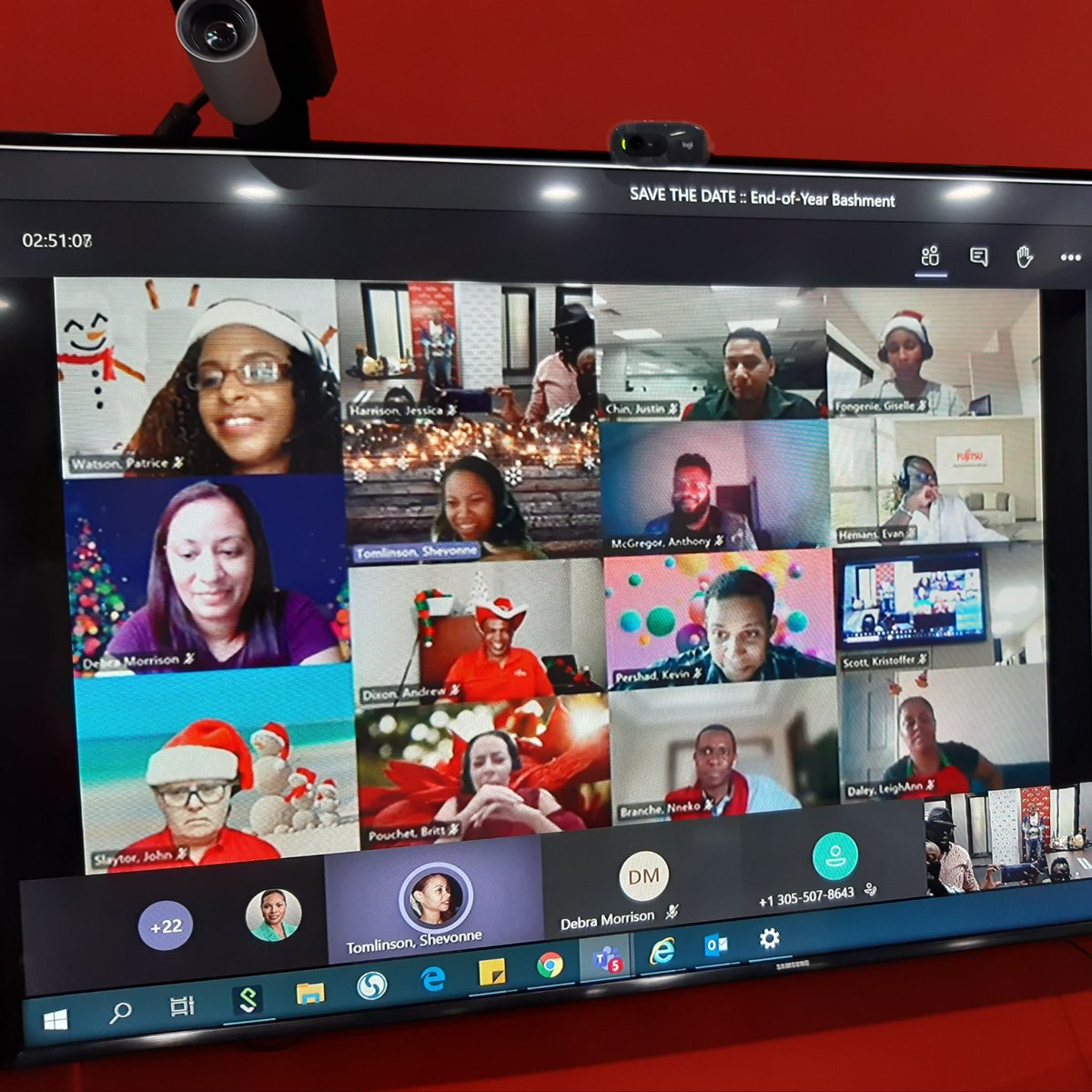 Fujitsu_Carib's tweet photo. Not only have we changed the way in which we do business, we changed the way we get together to give thanks for another successful year.
Here are a few scenes from our virtual Christmas end-of-year event hosted by Jamaican Comedians, Ity and Fancy Cat. ๐
#AllProtocolsObserved https://t.co/omfIxIapMz