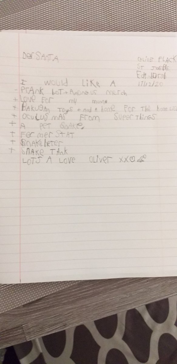 KellyMarie2000's tweet photo. @StJosephs_P3 Oliver's letter to Santa 😍🙈 https://t.co/KskjvByodr