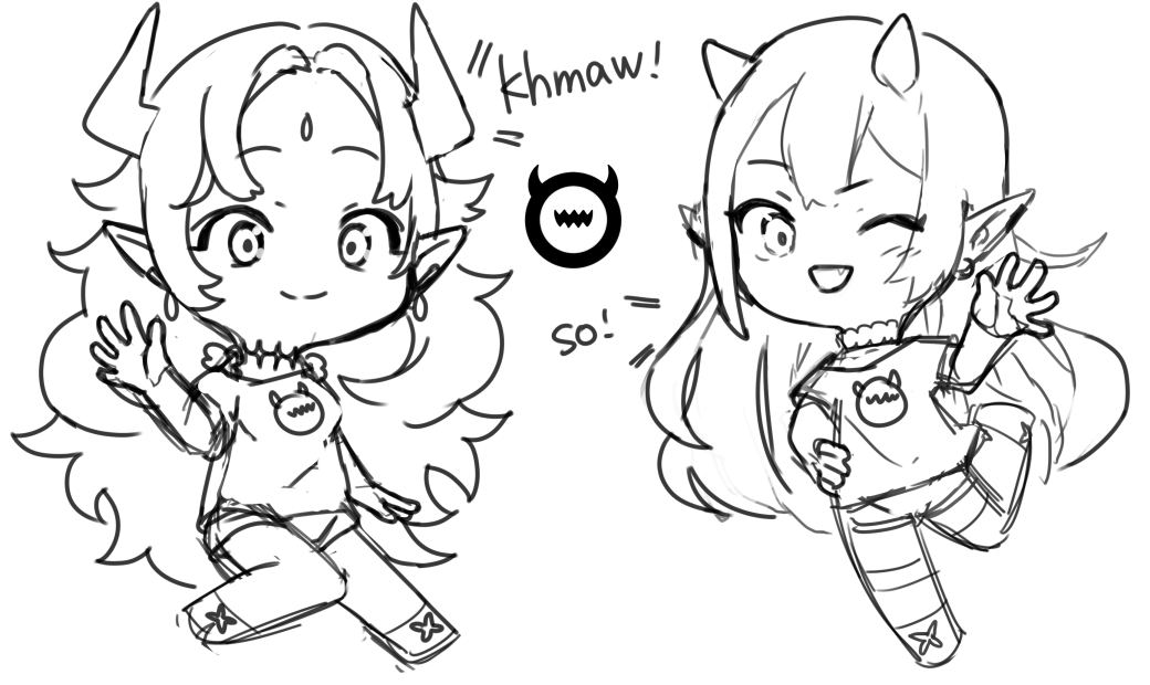 我が家のちび鬼娘達を描くぞ～♪ 
