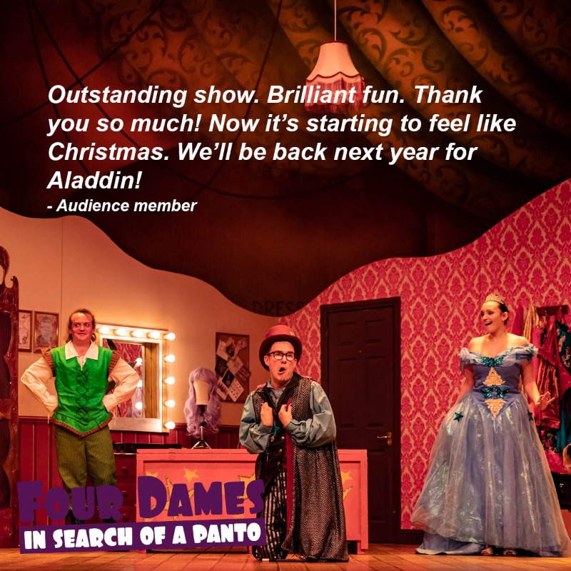 TRwinchester's tweet photo. Audiences are loving Four Dames in Search of a Panto - it's such a joy to have people back in the theatre again! π #FourDames #hellowinchester #christmasinwinchester https://t.co/dGJKESFP19