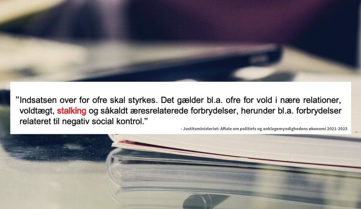 En tidlig julegave: Stalking er nævnt, som et tydeligt fokusområde i den nye politiaftale! 

Vi ser frem til politiets fokus, der indebærer specialiserede teams til sager om stalking, samt nye efter- og videreuddannelsestilbud, som målrettes håndteringen af stalking.