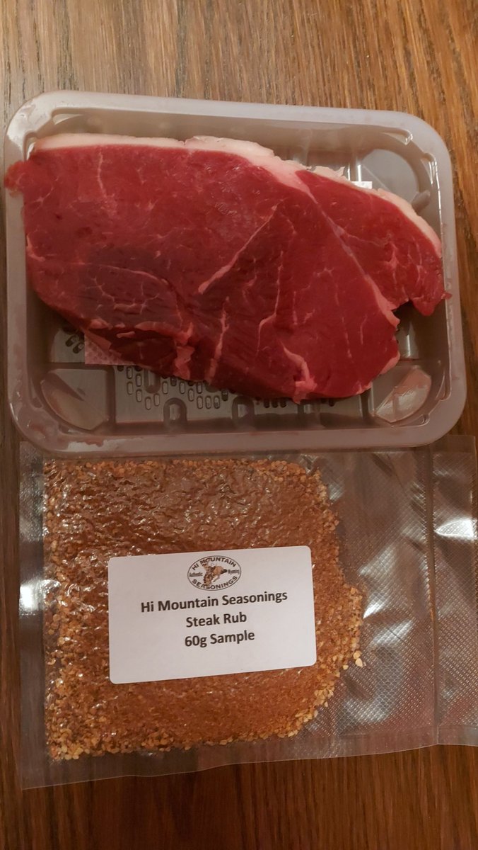 beardedbiggs's tweet photo. A huge juicy rump steak coated in @himtnjerky steak rub supplied by @RubClubUK. Very strong tasting rub. I may have used a bit much on my steak! Really tasty though and enjoyed it alot. Went well with the carrots too! https://t.co/Phd9FHiXGd