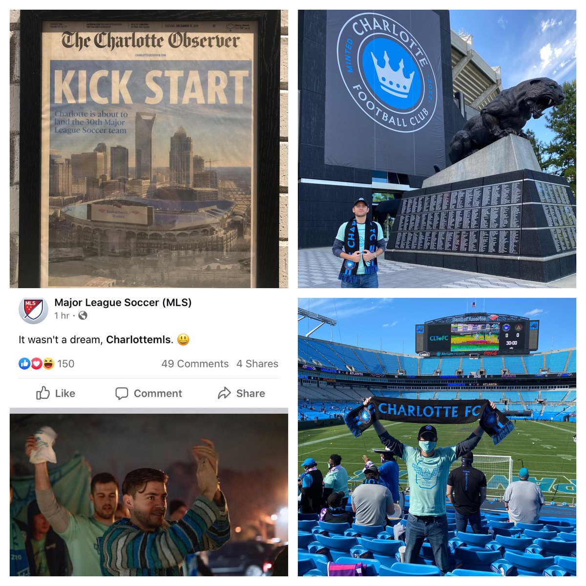 What a night one year ago today was. Happy #mintaversary to @CharlotteMLS! Thanks to <a href="/MintCityColl/">Mint City Collective</a> for all of the fun so far! Can’t wait for all of the fun years ahead!

How it started:      |     How it’s going: