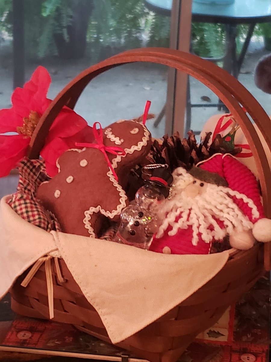 Good morning everyone! A tisket a tasket a pretty Christmas basket! Only 7 days till Christmas Eve! Have a Merry Thursday!