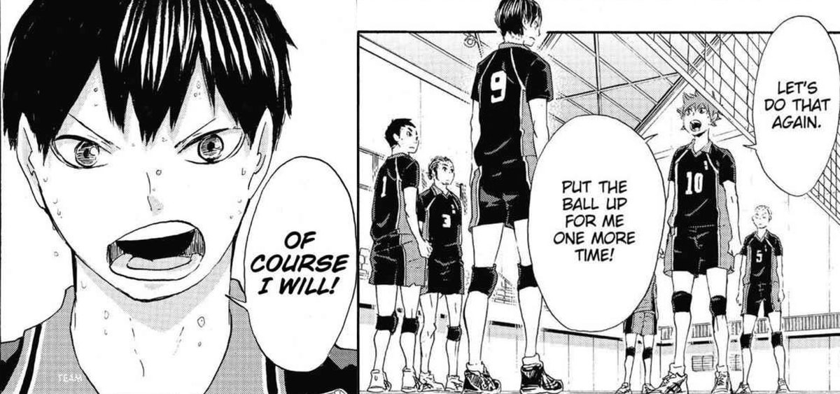 What happened to Atsumu is nothing different than what happened with Kageyama. He asked Hinata to prove himself as worthy to stand on the court, and once he did Kageyama set to him no problem, and then promised he would keep doing it.(4/4)
