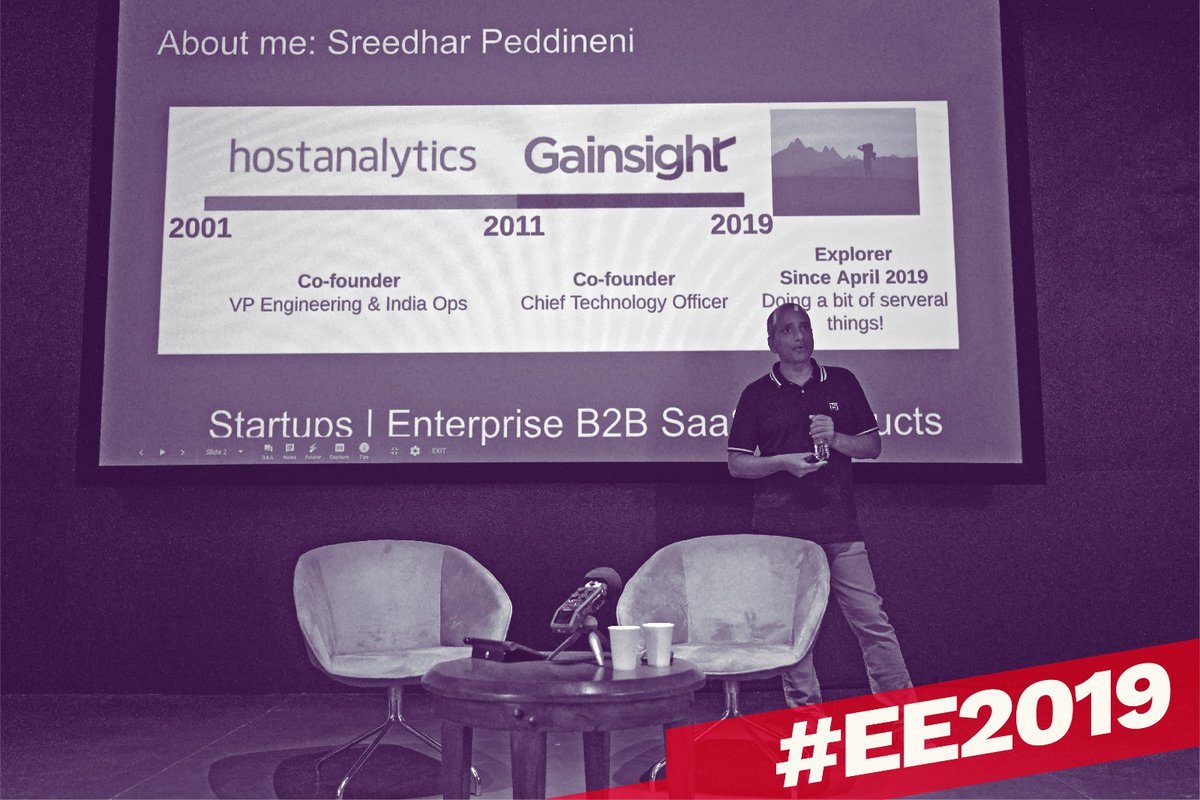 MohapatraHemant's tweet photo. #EEThrowback to @SPeddineni100’s Clinic at 2019 @lightspeedee. The Co-Founder of @GainsightHQ took the #EE2019 cohort through a blow by blow account of the grit and discipline needed to scale enterprises. Apply to #EE21 at https://t.co/Plo8wJlqzE. Last date is 20/12/2020. https://t.co/fzoF8XgKMk