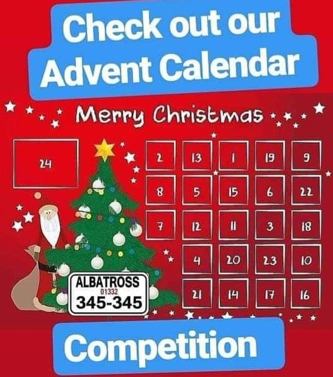 AlbatrossCars's tweet photo. Day 17
Like our Page, Retweet &amp; Tag a friend to enter our #AdventCalendar #competition
We'll pick 1 #winner every day who will win a prize!

Every entrant is automatically entered into the final draw on 24th December #ChristmasEve where we will be giving away a #BonusPrize https://t.co/yJxoxeTWmW
