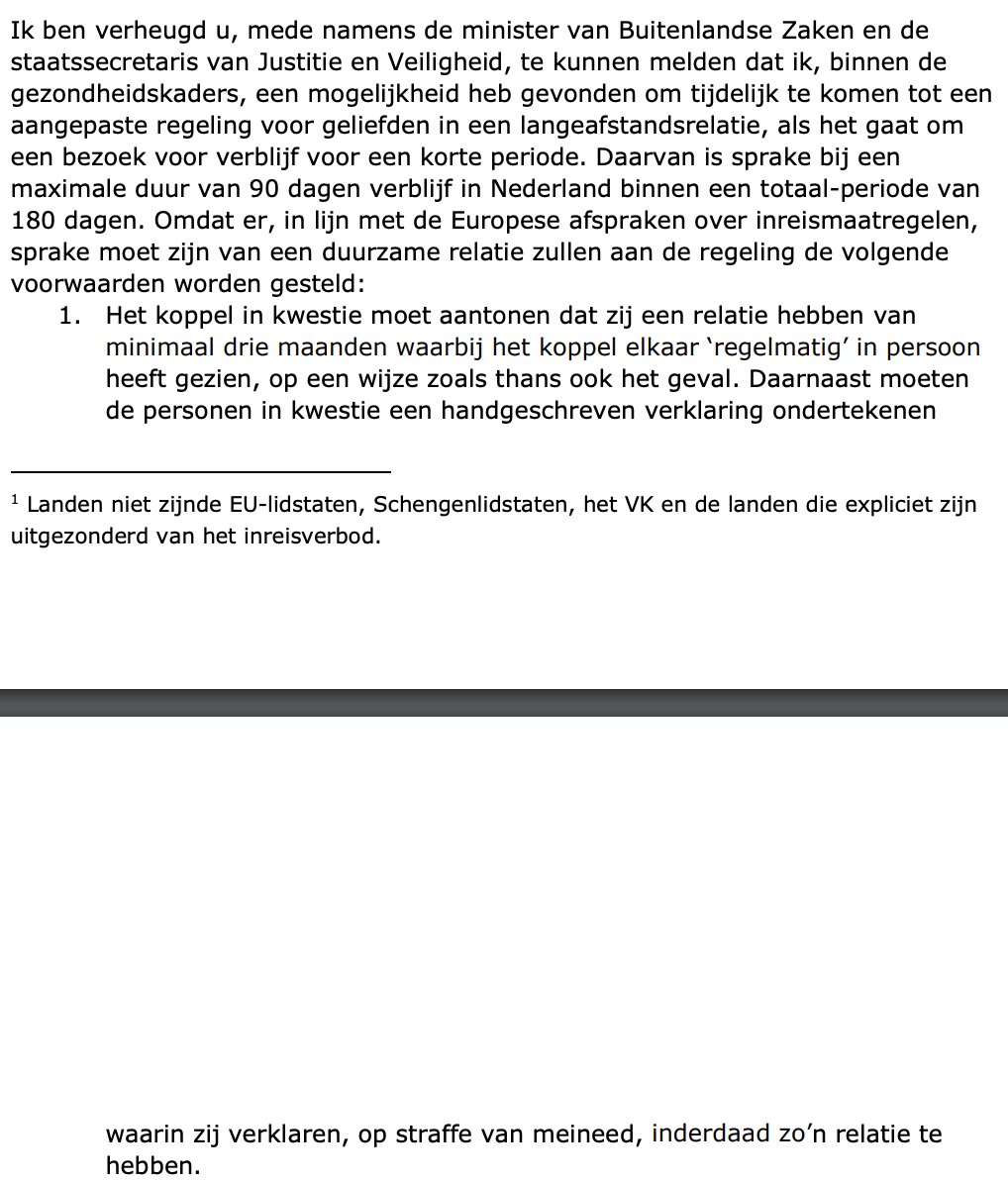 Luckqs's tweet photo. @IND_NL @Thrizian @JacobJL @XeladeGrundt @AdinaValean 3/ In deze brief staat dat Minister verheugd is om Deense model aan te kondigen, wederom de eis van een relatie van minimaal 3 maanden, met daarbij in elkaars fysieke aanwezigheid te zijn geweest. #loveisessential https://t.co/JiDHcHMIG0
