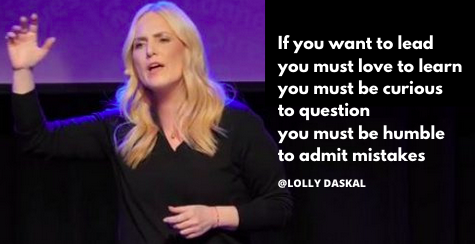 LollyDaskal's tweet photo. If you want to lead
you must love to learn
you must be curious to question
you must be humble to admit mistakes
~@LollyDaskal https://t.co/ppfSHzIgez #Leadership #Management #TEDTALK #Tedx #Speaker https://t.co/n2iyBktRzn
