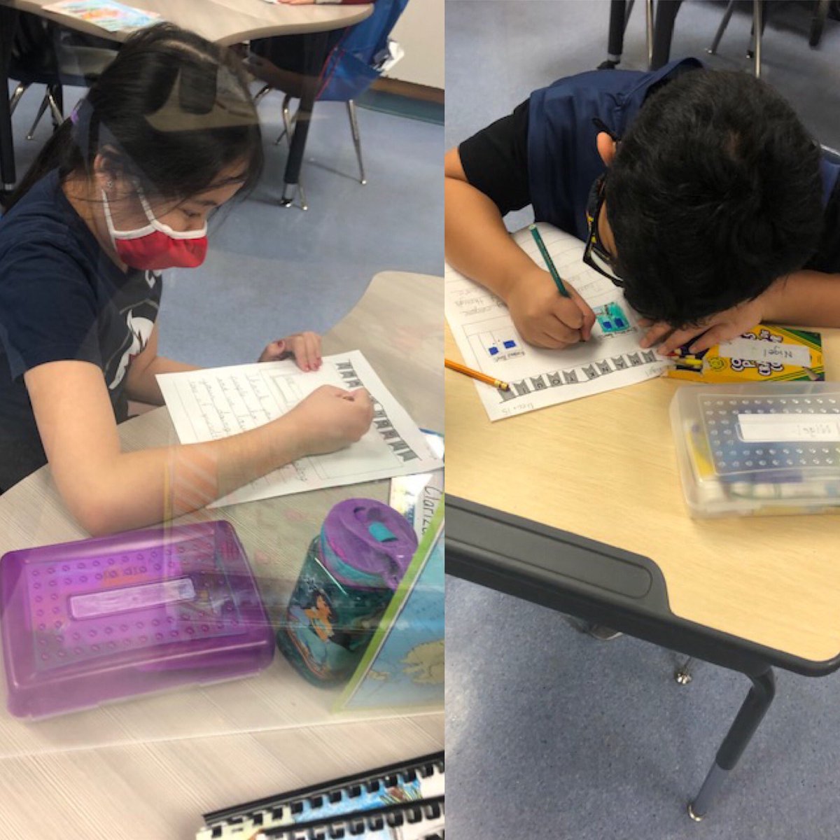VictorySchoolMb's tweet photo. Look at these caring individuals, writing thank you messages to healthcare workers. Great job, Room 5! #StaySafeAtHomeMB https://t.co/PjPpAtztmN