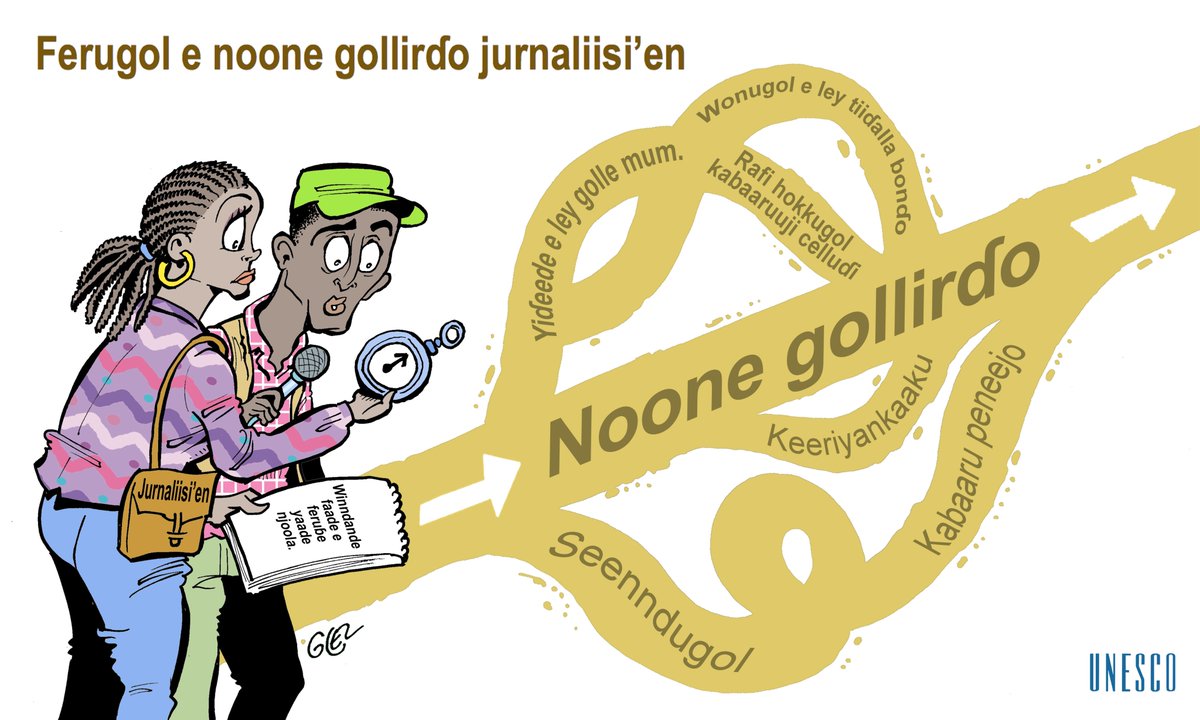 UNESCO_Dakar's tweet photo. Le journaliste est un miroir pour la société... Avec l'appui @aics_it et @ItalyMFA, @UNESCO_Dakar réaffirme son engagement pour un #journalisme professionnel et responsable dans la couverture de l’#information sur la #migration. #JournéeInternationaledesMigrants (J-1)#peul #serer https://t.co/fZaL6Z32XN