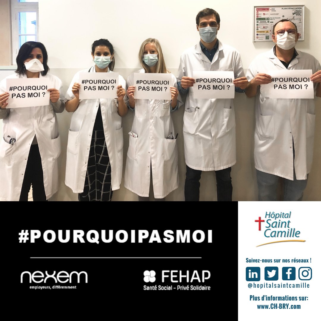 L’hôpital soutient la campagne de communication lancée 
par NEXEM et la @FEHAP 
Public et privé solidaire : même combat, nous demandons une revalorisation salariale pour TOUS les professionnels du soin.
#pourquoipasmoi #fehap