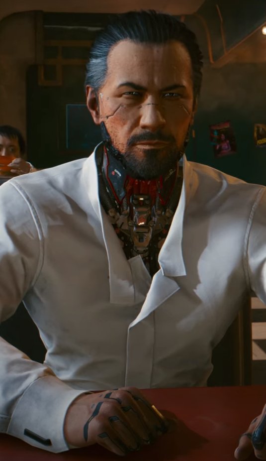 Mizchevious136's tweet photo. @CyberpunkGame why couldn't I just romance Takemura? Hmmm? He's got all these old world, shoulder deep in honor vibes going on. And his eyes, good grief 😩
I couldn't have Jackie, no Takemura either. Did y'all take "dangle the awesome unromanceable peeps" lessons from @bioware !? https://t.co/tbUY4tN6T6