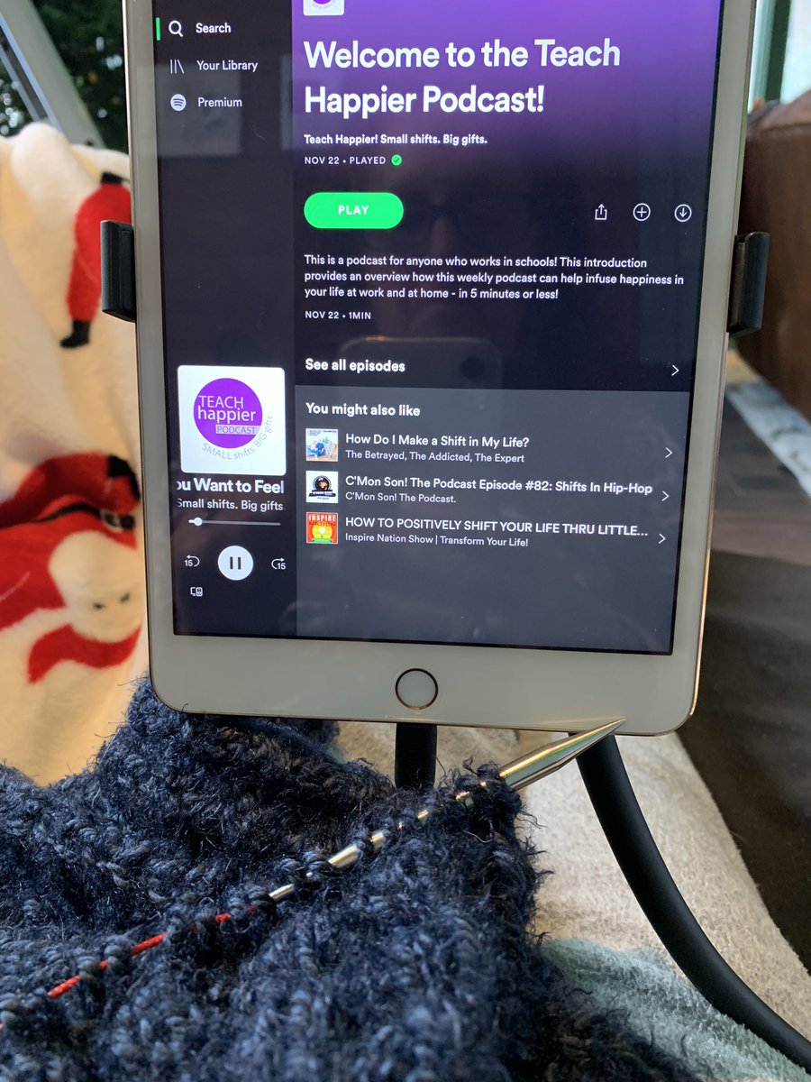 Starting out my #snowday #knitting while listening to <a href="/DaileySuzanne/">Suzanne Dailey</a> and her Teach Happier Podcast. Thank you Suzanne for the great inspiration to start my day and be ready to return to <a href="/CBHolicongMS/">CB Holicong MS</a> happier. #FCSTeacher #Happiness