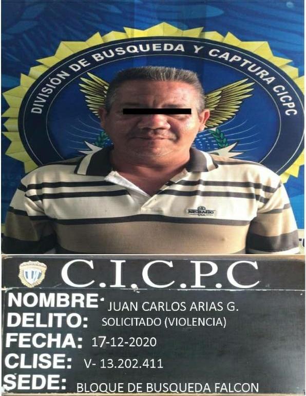 #CICPC Bloque de Búsqueda y Captura región Falcón capturó a ciudadano SOLICITADO por el Tribunal Único de Ejecución del estado Falcón, por el delito de VIOLENCIA DE GÉNERO.

<a href="/DouglasRicoVzla/">Douglas Rico</a> 
<a href="/JSalazarCICPC/">Jhonny Salazar</a> 
<a href="/MercyBracho1/">Com. Mercy Bracho</a> 
<a href="/Cicpc379/">Redip Occidental Cicpc</a> 
<a href="/pablocastro76/">Pablo Cesar</a> 
@CICPC060