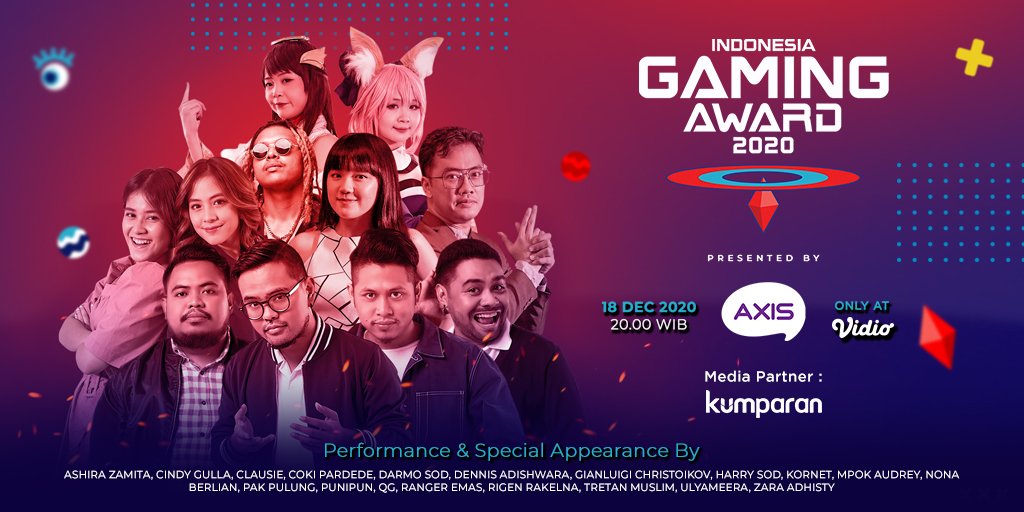 kumparan's tweet photo. Saksikan Special performance dari @qorygore di Indonesia Gaming Award 2020! 😎

Who will be this year's favorite?

📅 18 December 2020
📺 Only at https://t.co/QcljcJdhcL
⏰ 20.00 WIB

Get yourself ready! #IGA20 https://t.co/FPx6be7vjn