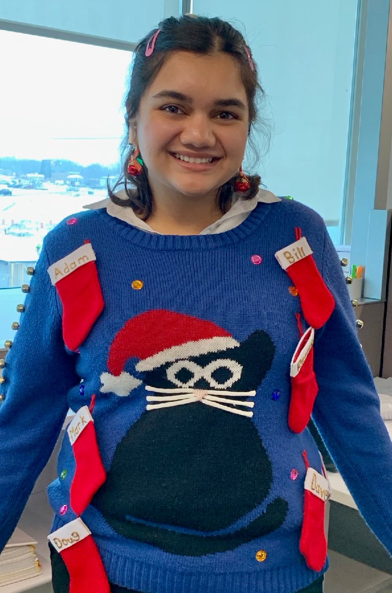 DynamixEngLtd's tweet photo. @DynamixEngLtd
  had our Annual Tacky Holiday Attire day yesterday, w/ our version of Macy's Parade, complete w/ a float &amp; balloons. Congrats to costume winner Anjali Gupta w/ her amazing Stockings Sweater. It was a fun time for all to show their Holiday Spirit. HAPPY HOLIDAYS!! https://t.co/mq1C1zw6DN
