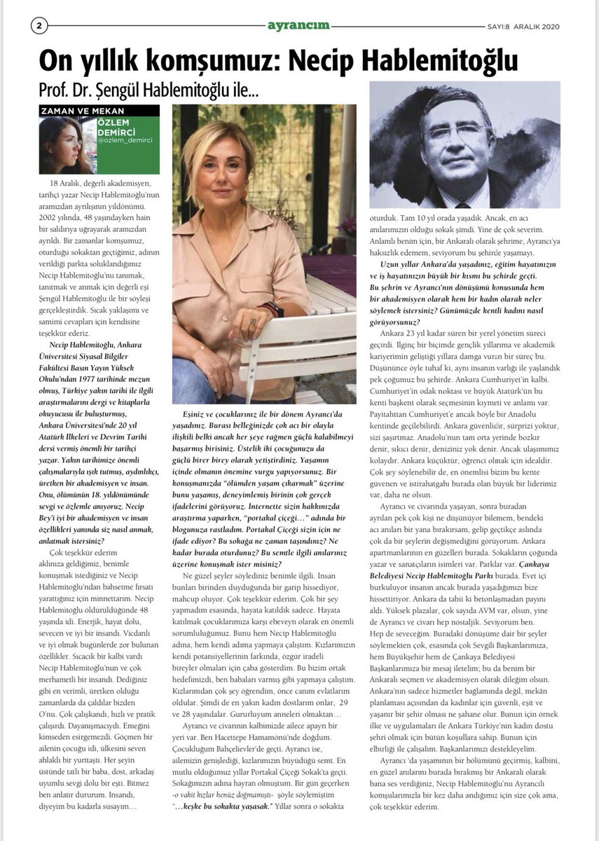 Hablemitoglu_N's tweet photo. #AyrancımGazetesi Özlem Demirci bu ay, eski bir Ayrancılı olan @s_hablemitoglu ile #NecipHablemitoğlu anısına kısa bir söyleşi yaptı;

“On yıllık komşumuz: Necip Hablemitoğlu” https://t.co/X0V9NqX80q
