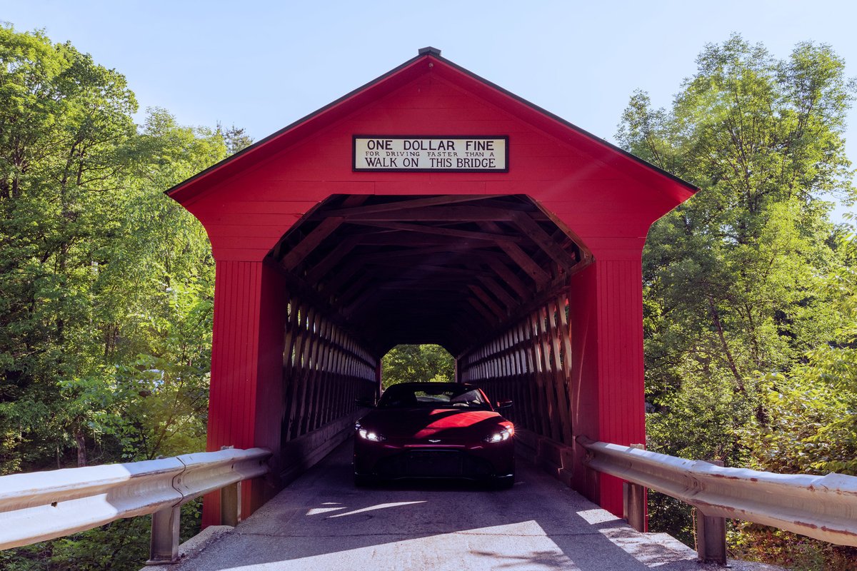 Heed the warning of the bridge! 😈 #astonmartin #vantage #astonmartinvantage #coveredbridge #sportscar #coupe #car #automotive #automotivephotography #automotivephotographer #apaphoto #shadows #lurking #slow #vermont @astonmartin