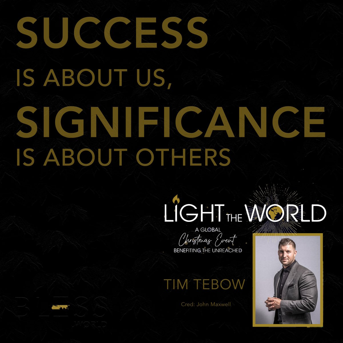blessdotworld's tweet photo. What a powerful statement that reflects beautifully on all the Lord did last Sunday at #LightThe🌍 While we feel like the event was a success, we're far more grateful for how significant the results of it will be in the lives of millions this upcoming year #tbt #BLESSed https://t.co/XAZdGFYVUu