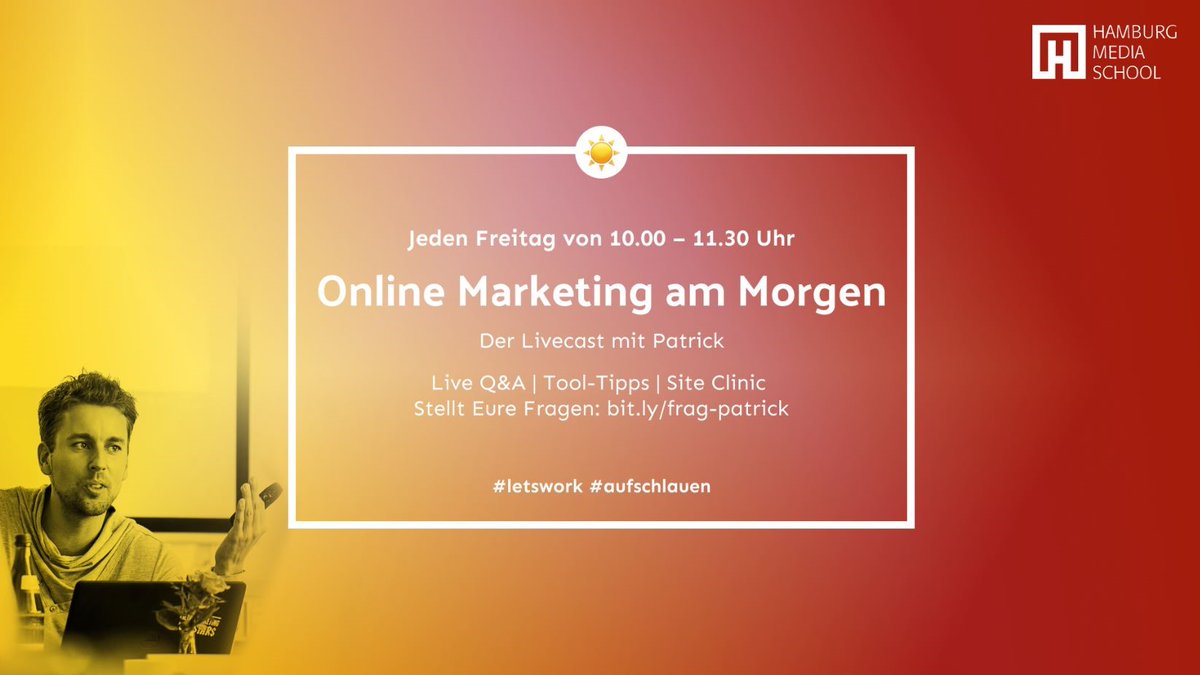 artaxogmbh's tweet photo. 🌟🎄⭐ Xmas Edition ⭐🎄🌟
ONLINE MARKETING AM MORGEN ☀️
– Der Livecast mit Patrick Klingberg.
Morgen erwartet Euch eine besondere Ausgabe der @HHMediaSchool &amp; @pktweets. 
📅 WANN? Freitag, 18.12., ab 10.00 Uhr
📍 WO? Live auf #LinkedIn &amp; #Twitch! ▶️ https://t.co/NdzwCrfm10 https://t.co/Zqhp502N2n