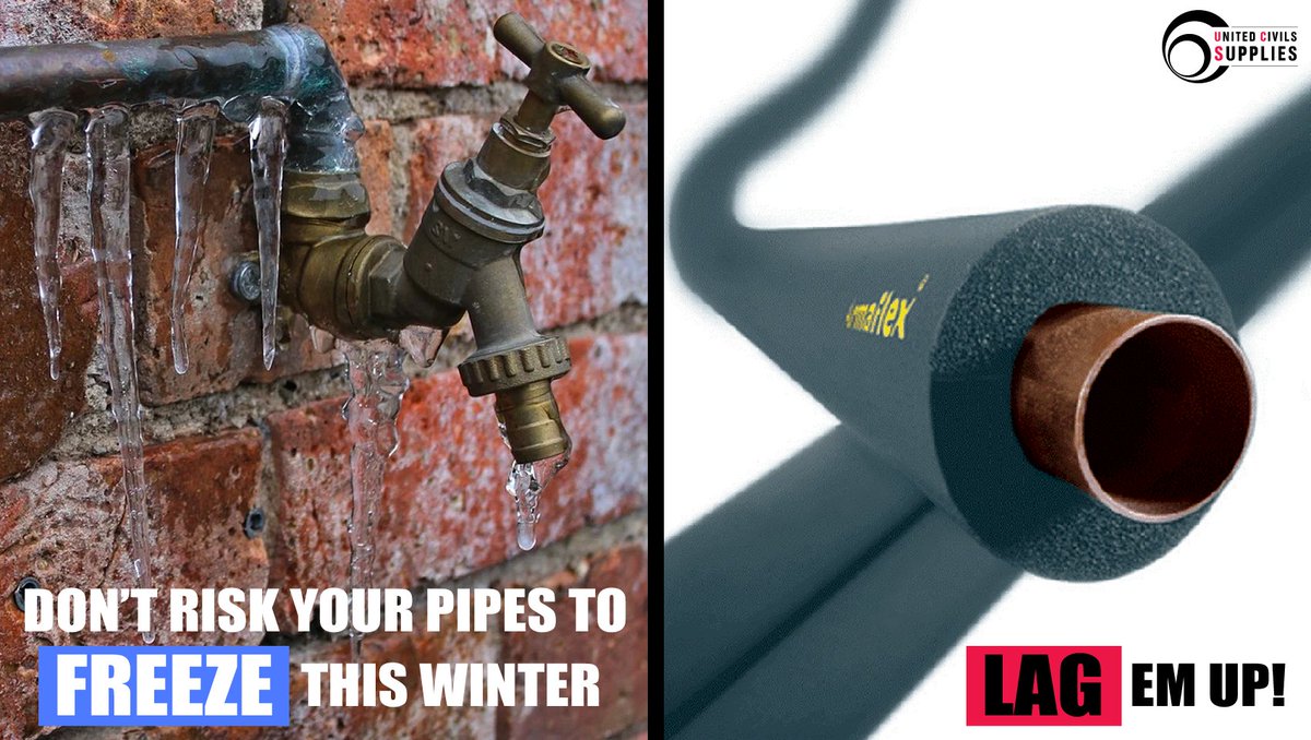 UnitedCivils's tweet photo. If your #pipes are at risk from freezing, make sure you 'LAG EM UP' this winter!โ๏ธWe stock rubber pipe lagging in various sizes to suit your needs ๐ฌ๐ง Get in touch today and we can advise & supply the best #lagging for you!
๐ฑ03301 740740 #winter #pipe #freeze #rubber #pipelagging https://t.co/roSE2osene
