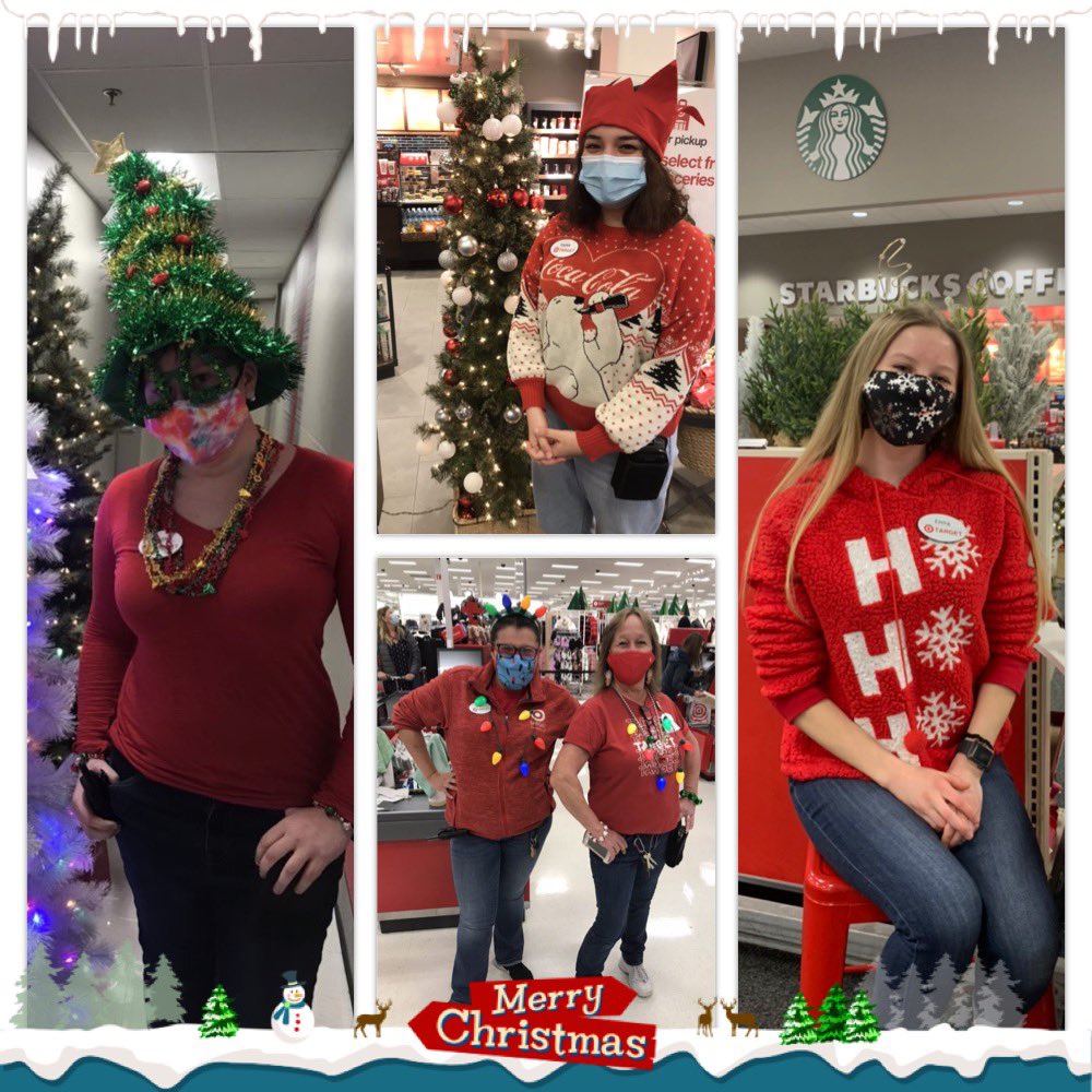 TCrystallake's tweet photo. Sorry, Coco Chanel. Your rules are too hard to follow. On Holiday Accessory Day, to take off the last thing you've put on was just too difficult🤣 🎄🎅🏼⛄️🤶🏾 #spiritweek #target #christmas @stevecrawford22 @Jfofana16 https://t.co/Tx4I4P84gA