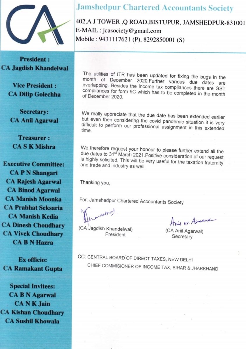 AnilAga79826402's tweet photo. Respected Madam,
Please extend due dates of December 2020 to March 2021.The letter as below has already been submitted to your honourable Office.@nsitharaman @ianuragthakur @IncomeTaxIndia @cbic_india @FinMinIndia https://t.co/FBqg5verJ8