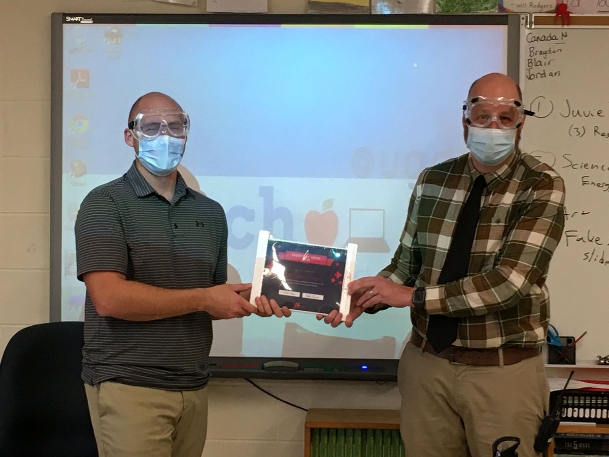 ugdsb's tweet photo. Tim, Jason and Justin are members of the UGDSB 3D Printing team that spent countless hours creating face shields for essential workers at the start of the pandemic. Thank you for your dedication to this project! #UGHeroes @MintoStorm @ODSS_News https://t.co/FnKtr7hIs1